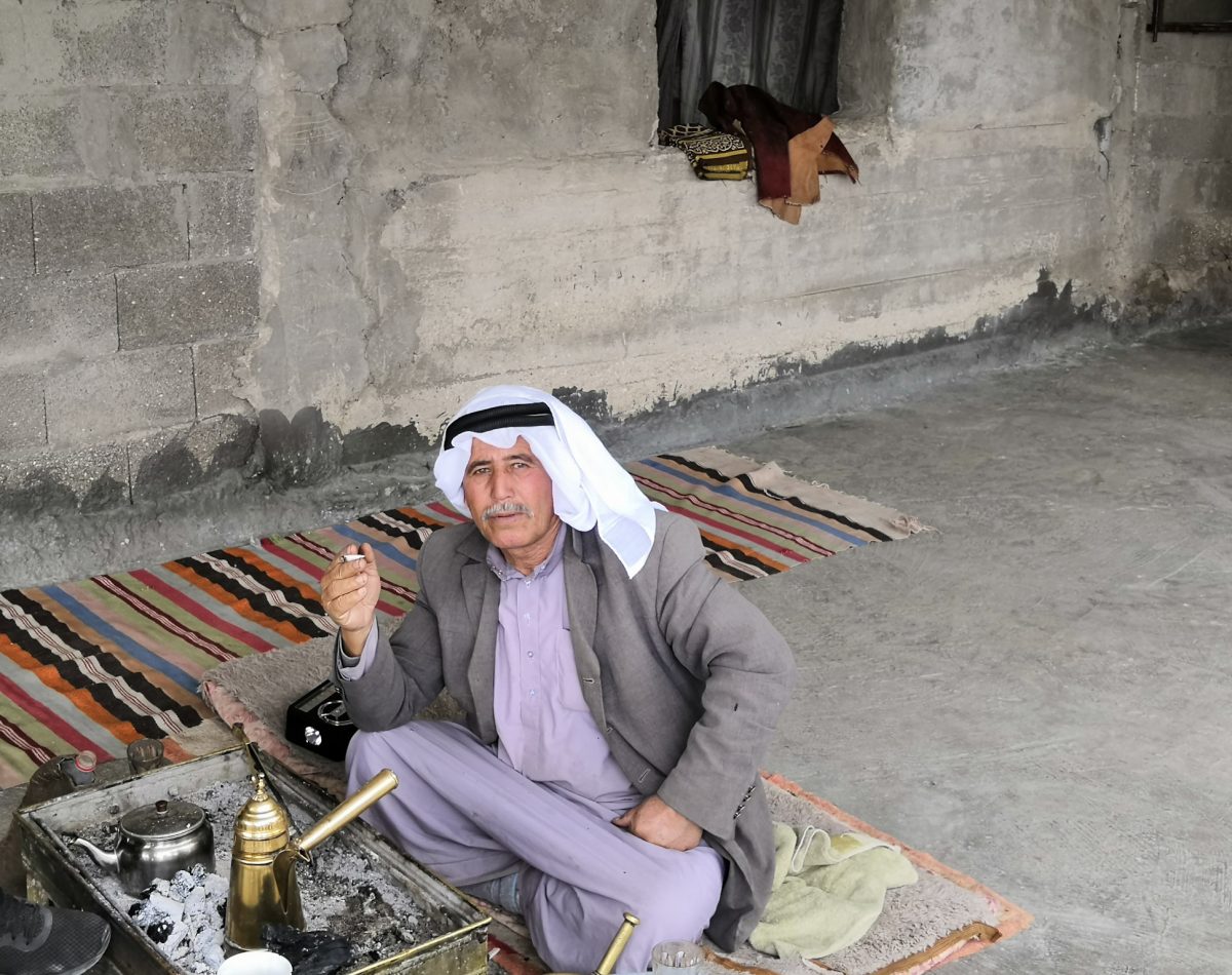Abu Mahyoub on his porch
