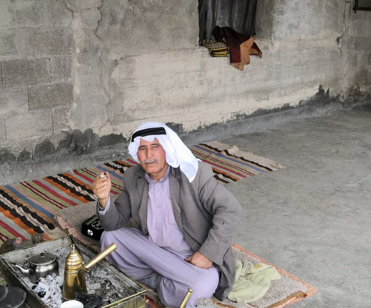 Abu Mahyoub on his porch