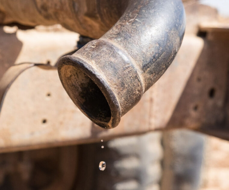 A Palestinian water pipe runs dry