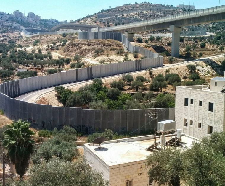 A family home in Bethlehem separated from their land by the Separation Barrier