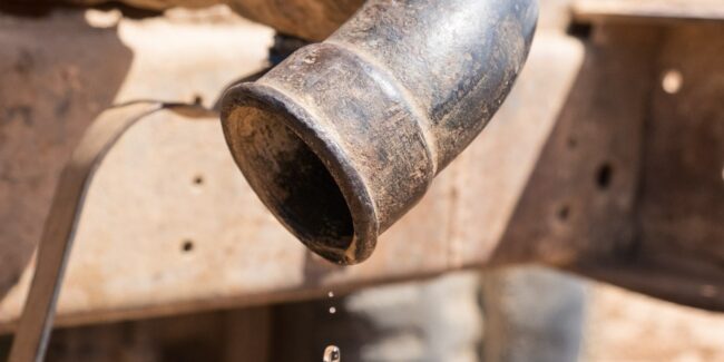 A Palestinian water pipe in the Jordan Valley runs dry