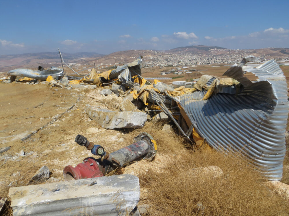 Demolished water cistern in the Jordan Valley