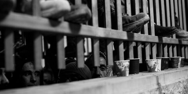 Palestinians queue at checkpoint 300