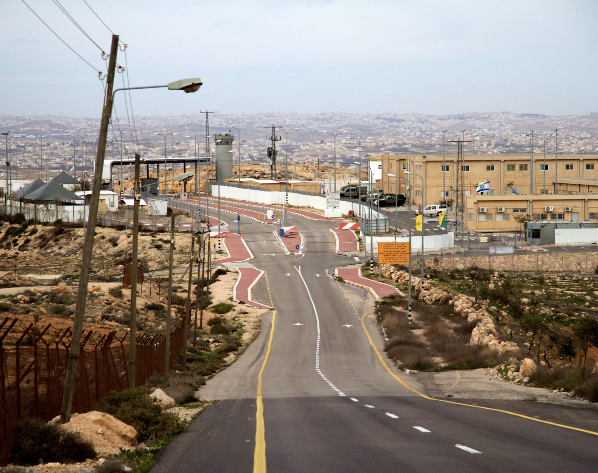 view of Beit Yatir checkpoint from the seam zone.