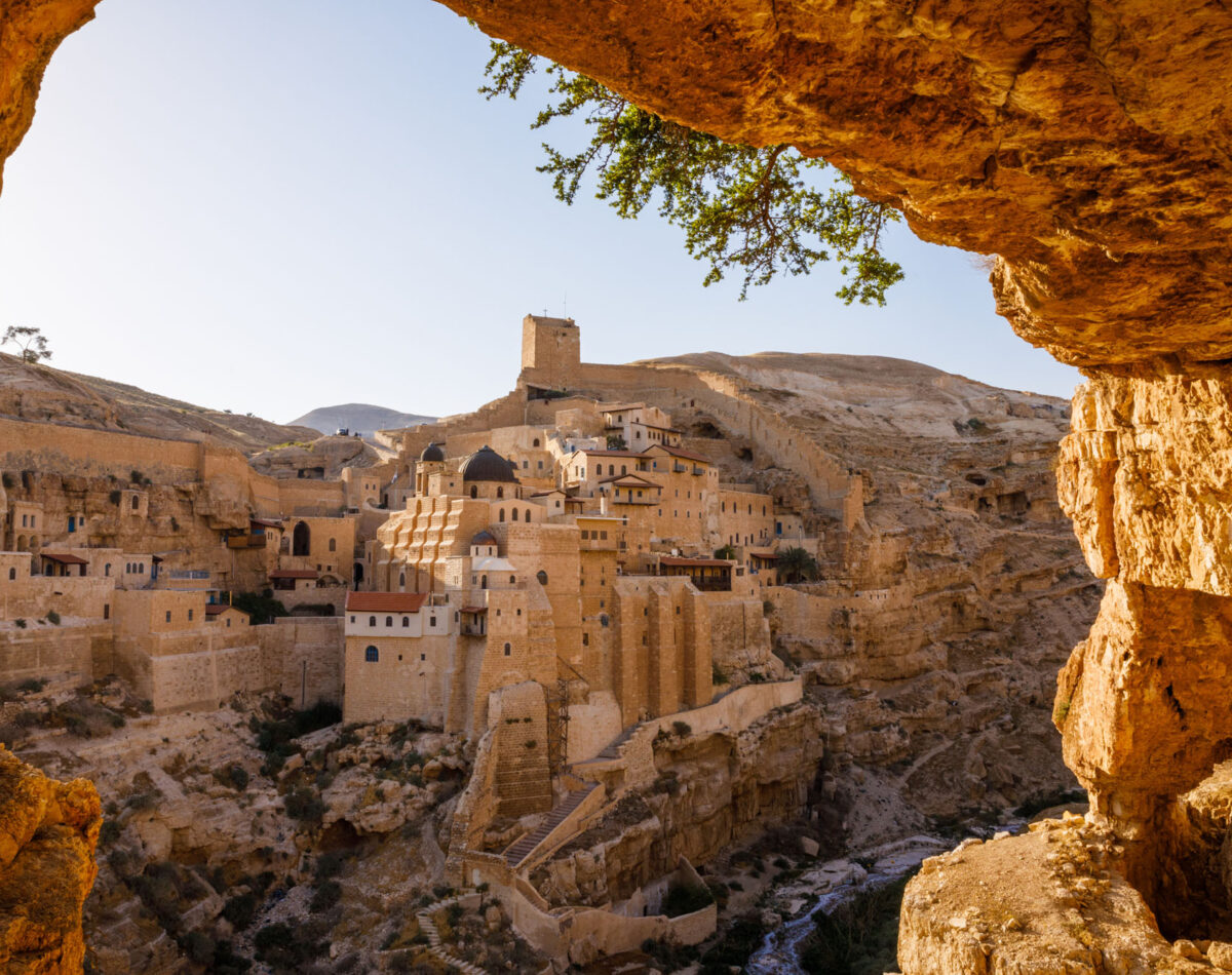 Mar Saba an Eastern Orthodox Christian monastery in Kidron Valle A view of Jericho