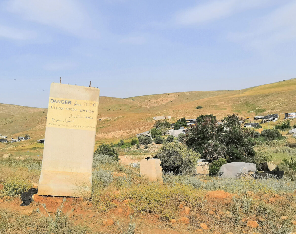 Palestinian land being used as an Israeli military firing zone