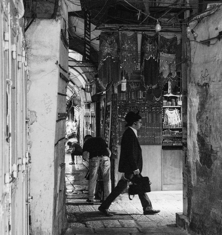 A Jewish boy wanders the Old City markets, Jerusalem