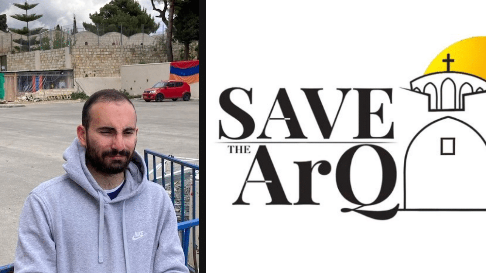 Left: Hagop Djernazian. Right: Save the ArQ campaign logo