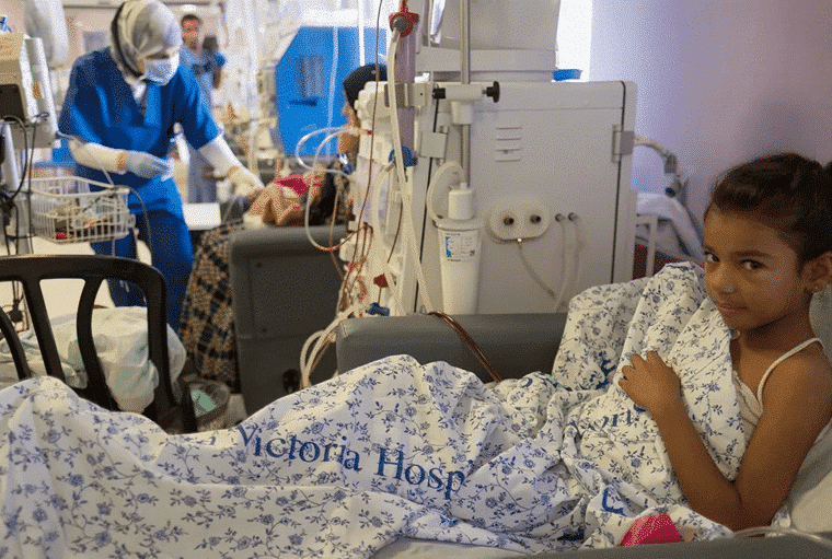 Aisha in hospital, credit Victoria Hospital