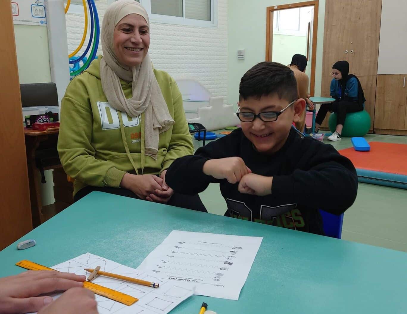 S and mother working together