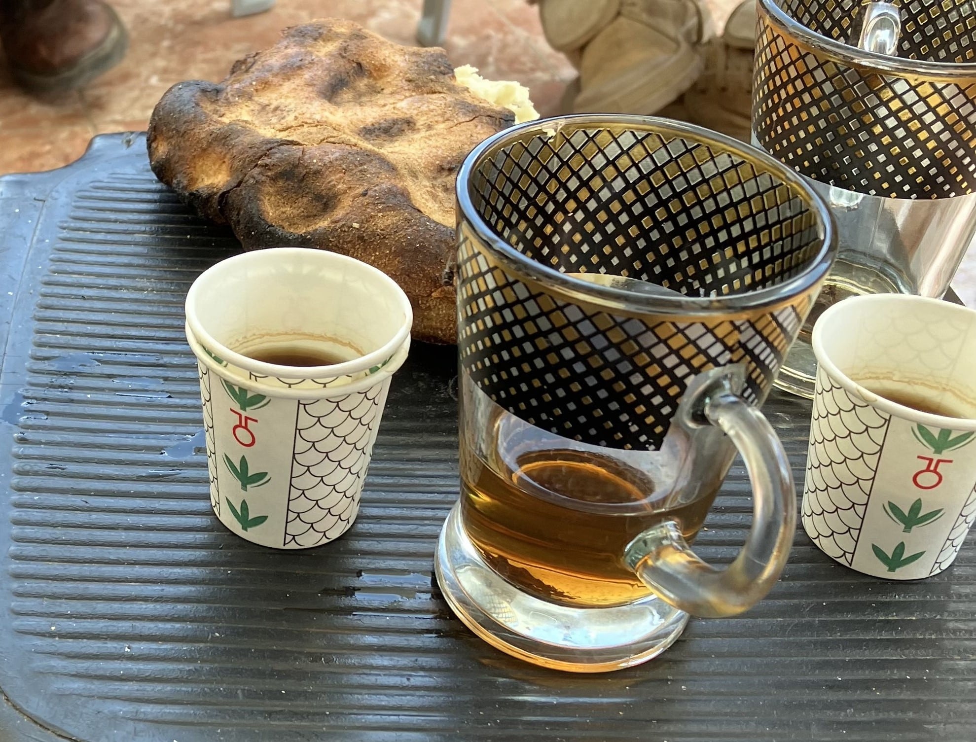 Drinking tea